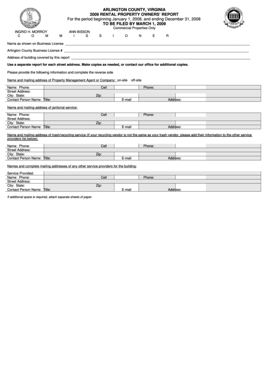 Rental Property Owners' Report 2009 printable pdf download