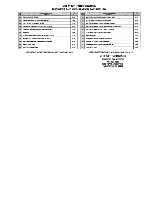Business And Occupation Tax Return Instruction printable pdf download