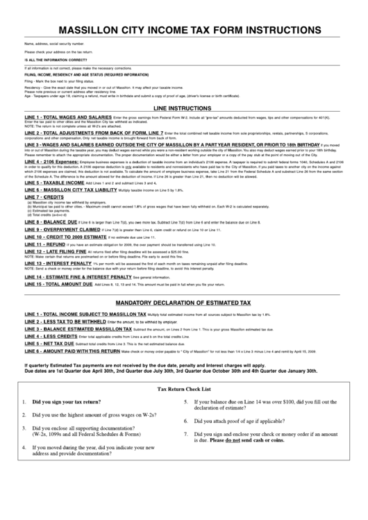 Massillon City Tax Form Instructions printable pdf download