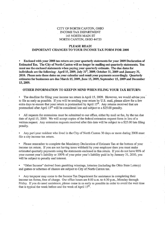 City Of North Canton Tax Exemption Form Ohio printable pdf