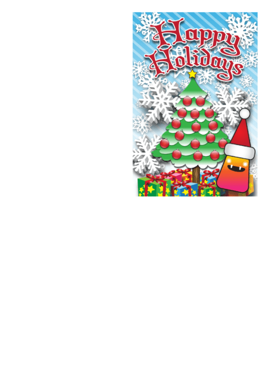 Christmas Tree Card Template printable pdf download