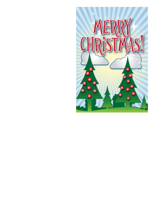 Christmas Trees Card Template printable pdf download