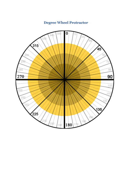 Degree Wheel Protractor printable pdf download