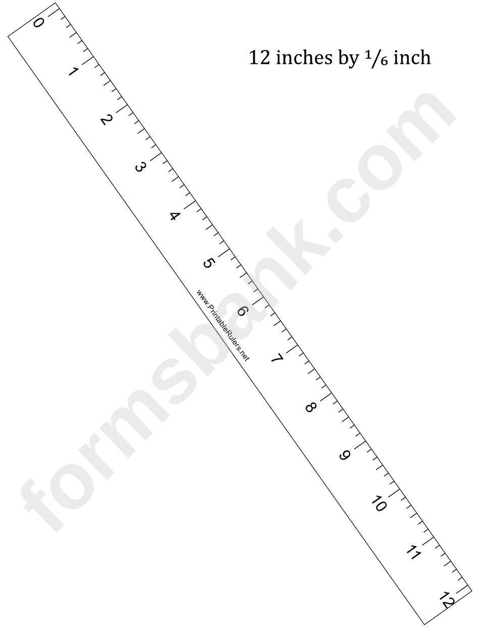 12Inch By 1/6 Ruler Template printable pdf download