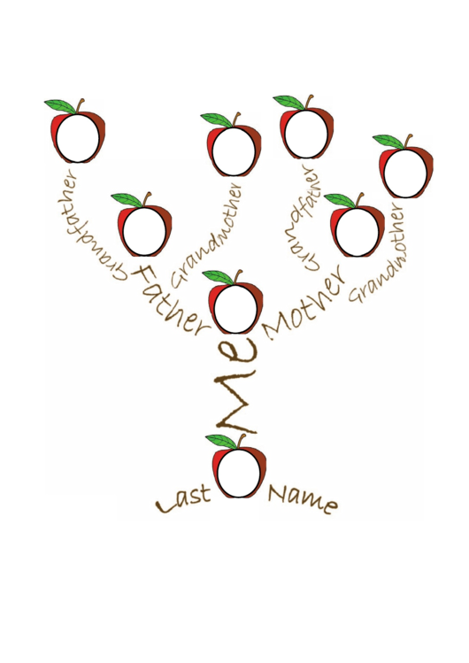 Illustrated Name Tree 4 Generations printable pdf download