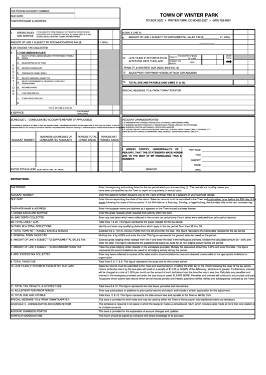 Town Of Winter Park Tax Declaration printable pdf download