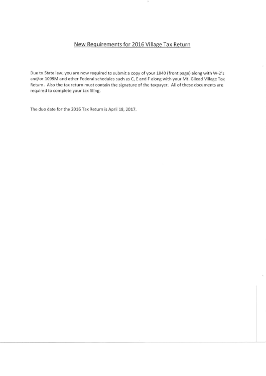 Form R Mt. Gilead Tax Return Ohio Tax Department