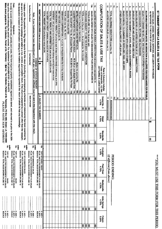 St Tammany Parish Sales & Use Tax Form printable pdf download