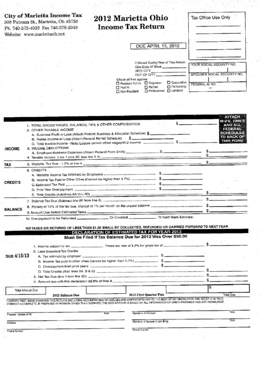 Tax Return Form State Of Ohio printable pdf download