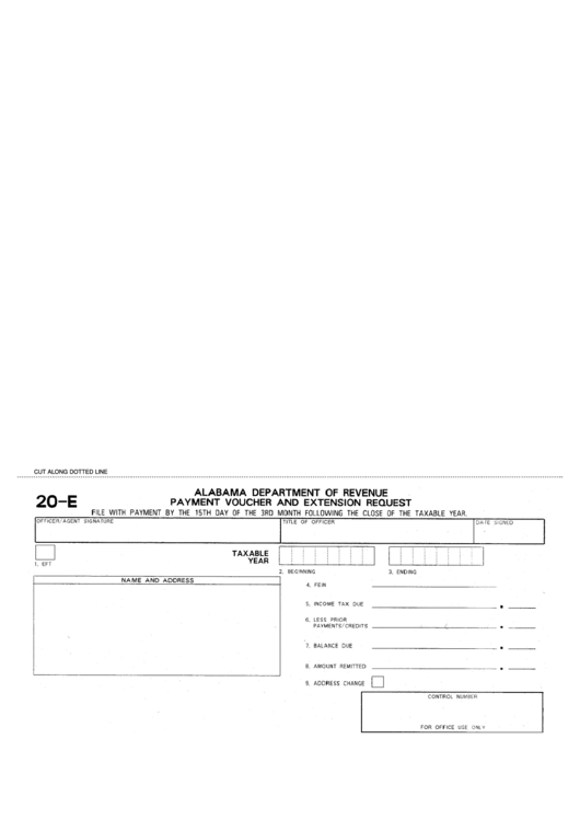 Form 20E Payment Voucher And Extension Request Alabama Department