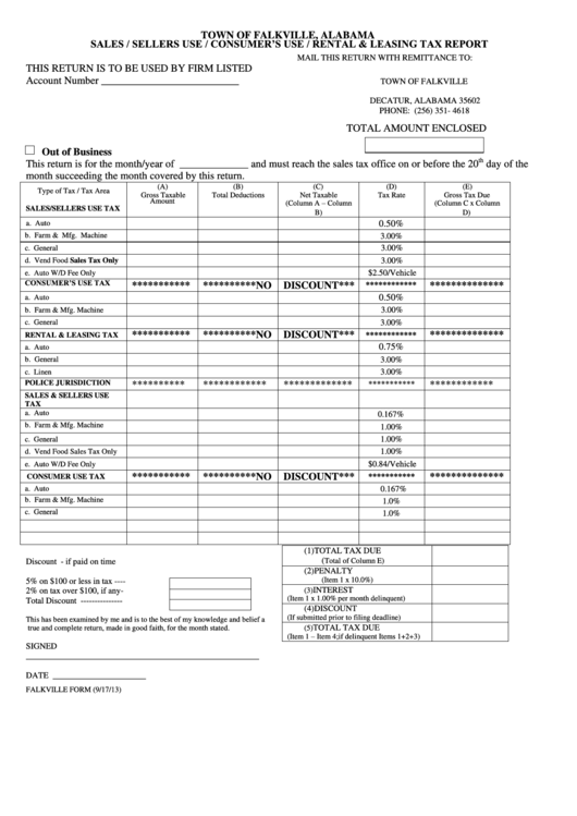 Top Falkville, Al Tax Forms And Templates free to download in PDF format