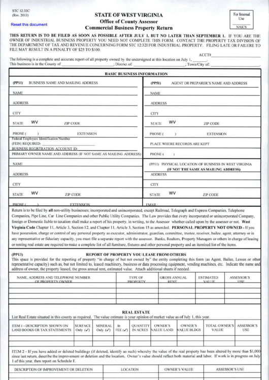 Fillable Form Stc 1232c Commercial Business Property Return Office