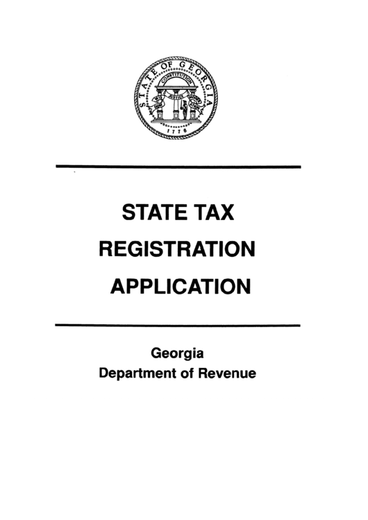 Instructions For Completion Of The State Tax Registration Application Department Of