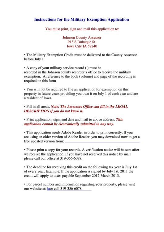 Fillable Form 54146 Application For Military Exemption State Of