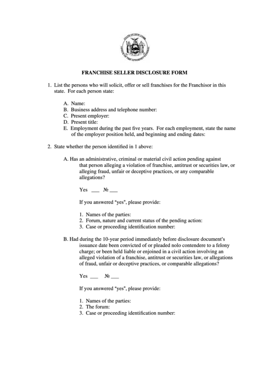 Top 6 Seller Disclosure Form Templates free to download in PDF format