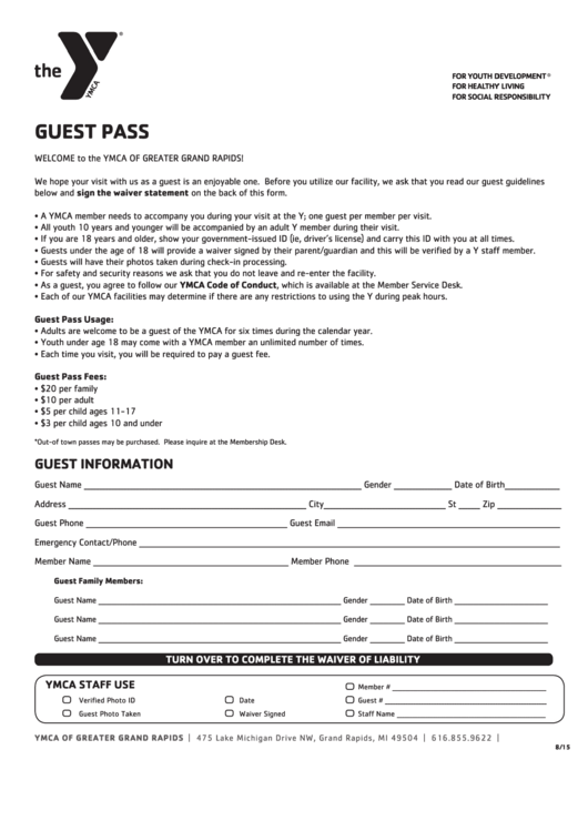 Guest Pass Form printable pdf download