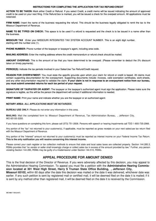 Instructions For Form 472b Application For Sales/use Tax Refund