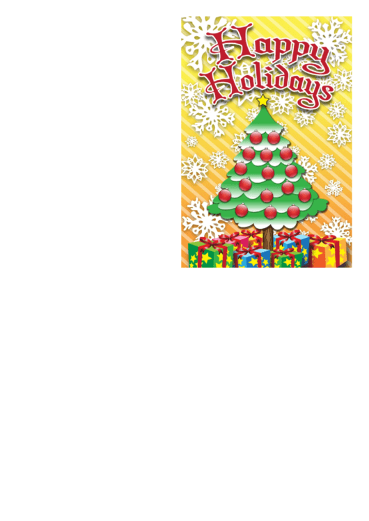 Christmas Tree Ornaments Card Template printable pdf download