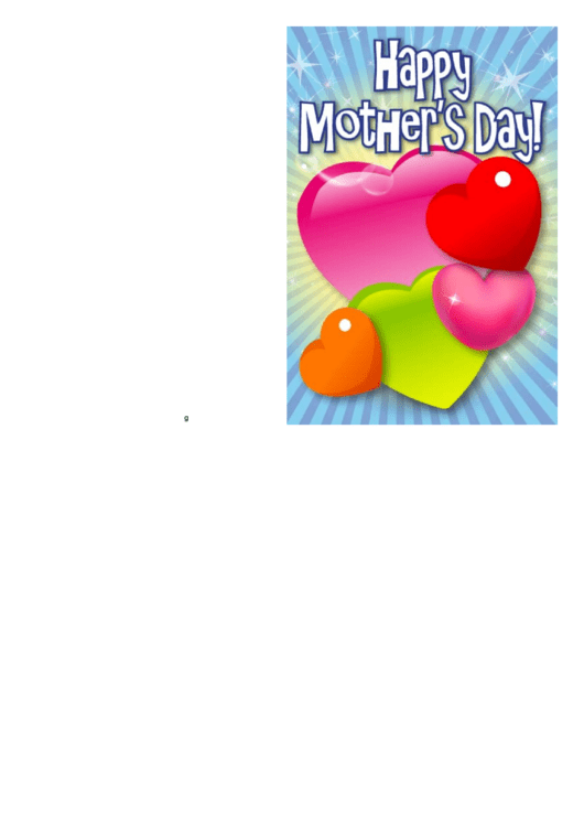 Colorful Hearts Mothers Day Card printable pdf download