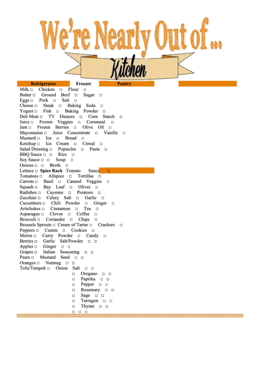 Top Kitchen Inventory Spreadsheet Templates free to download in PDF format