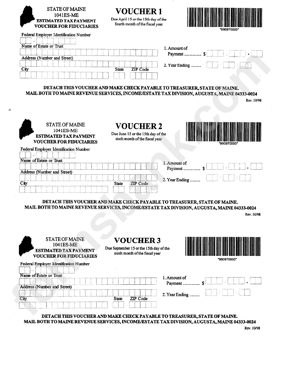 Form 1041esMe Estimated Tax Payment Voucher For Individuals