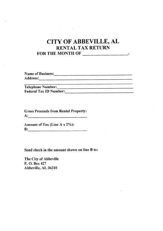 Top 6 City Of Abbeville, Al Tax Forms And Templates free to download in