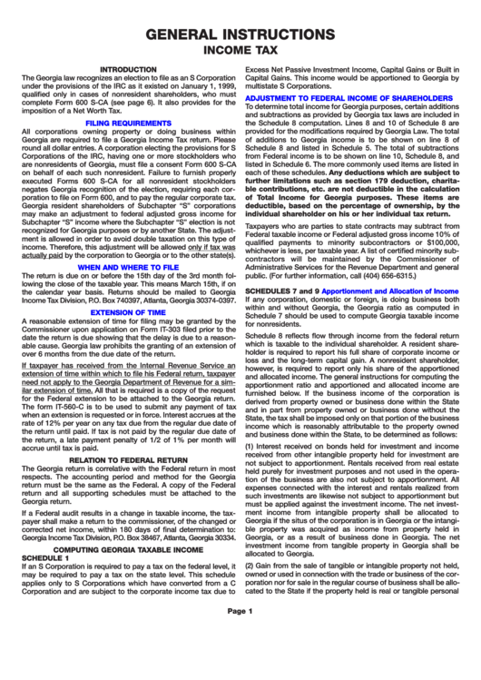 General Instructions For Tax printable pdf download