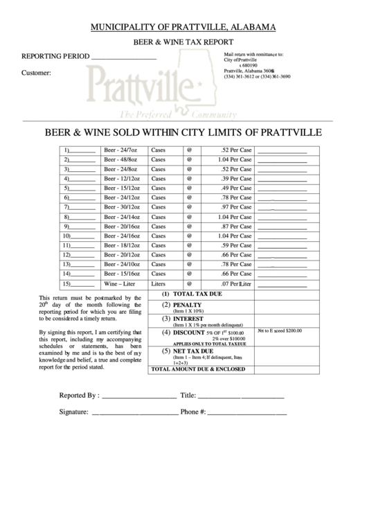 Top 9 Prattville, Al Tax Forms And Templates free to download in PDF format