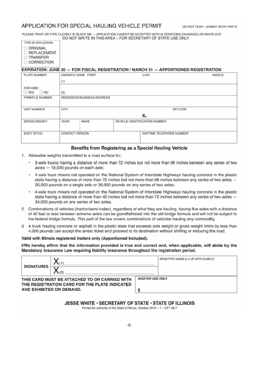 Top 6 Hauling Permit Application Form Templates free to download in PDF