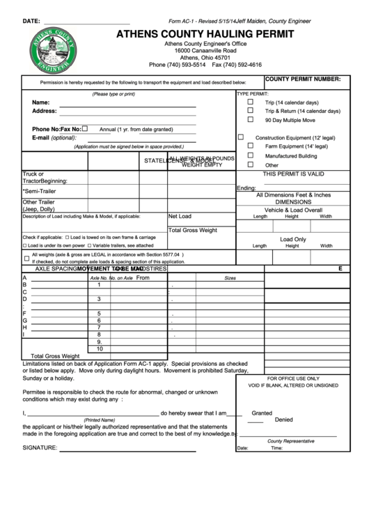 Top 6 Hauling Permit Application Form Templates free to download in PDF