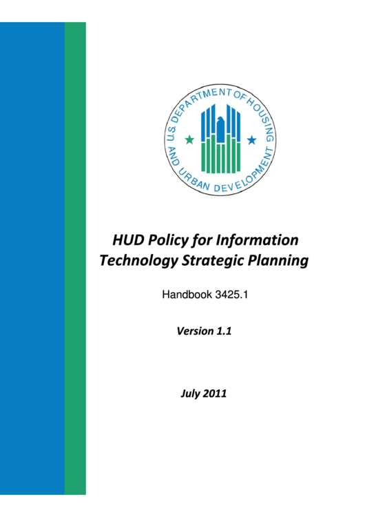 Hud Policy For Information Technology Strategic Planning Handbook U.s