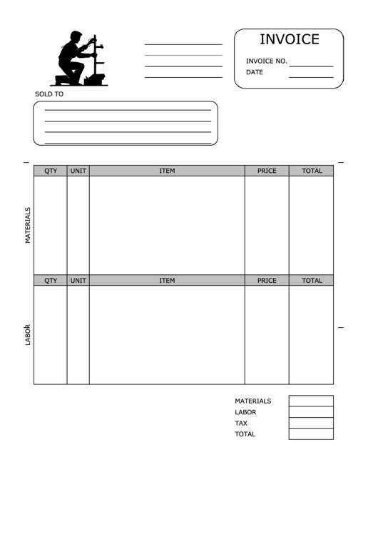 Plumbing Contractor Invoice Template printable pdf download