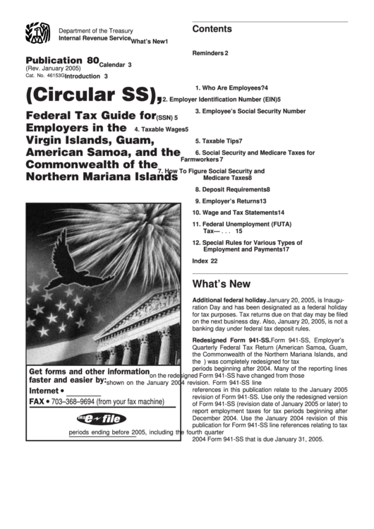 Publication 80 (Circular Ss),federal Tax Guide For Employers In The U