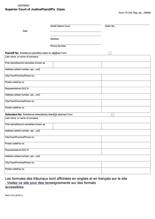 Top 121 Ontario Court Forms And Templates free to download in PDF format