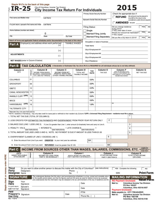 Top 30 City Of Columbus, Oh Tax Forms And Templates free to download in