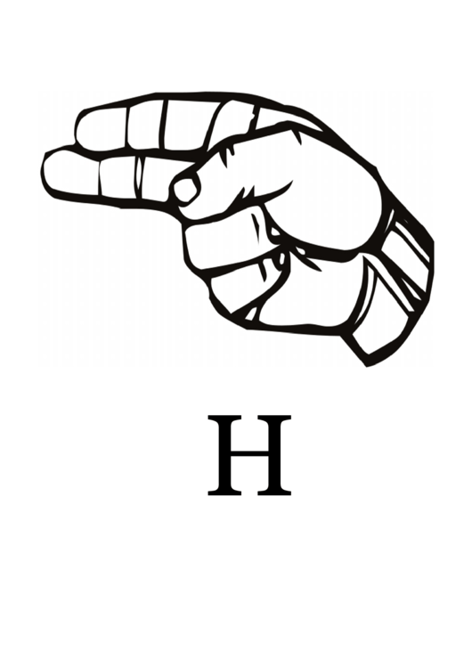 Letter H Sign Language Template printable pdf download