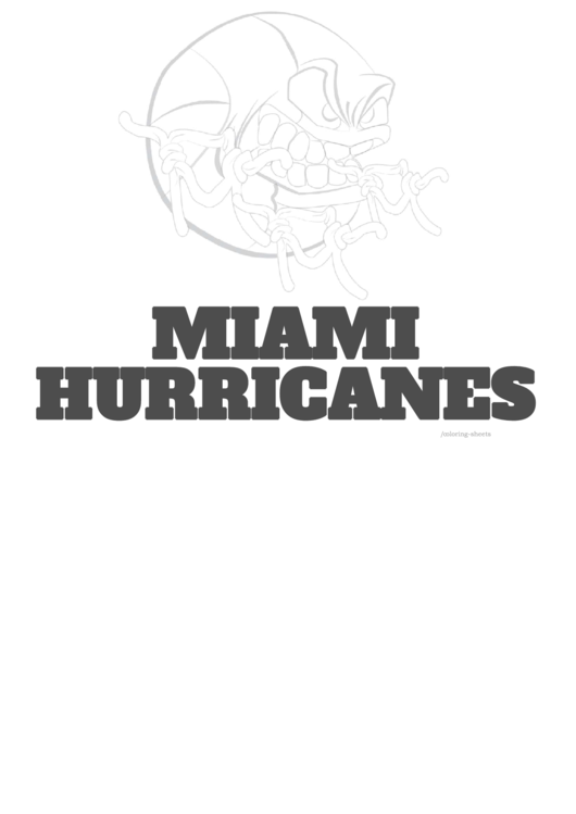 Miami Hurricanes Coloring Sheet printable pdf download