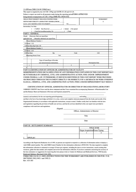 Form Cms21694 Organ Procurement