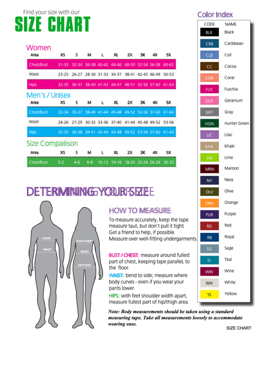 Clothing Size Conversion Chart printable pdf download