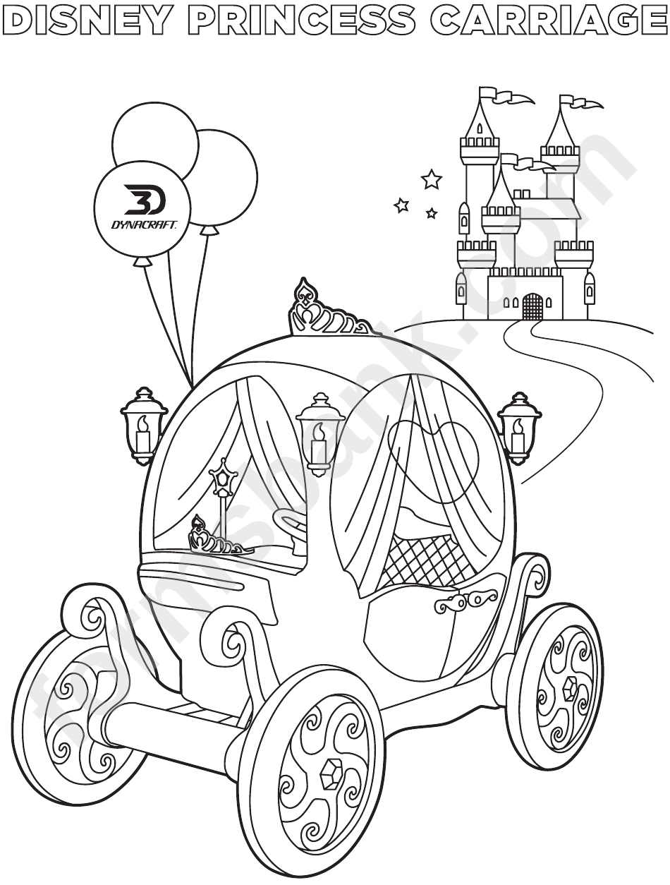 Disney Princess Carriage Coloring Sheet printable pdf download