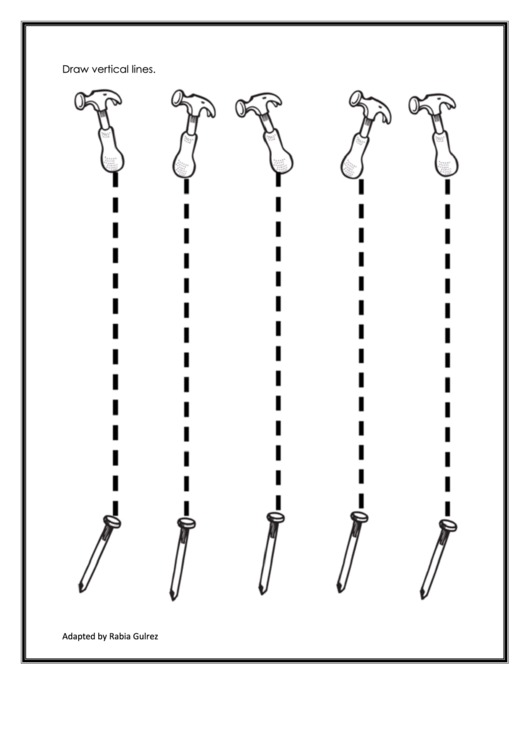 Draw Vertical Lines Activity Sheet printable pdf download