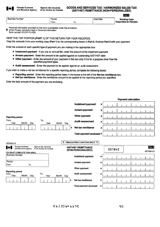 Goods And Services Tax/harmonized Sales Tax Gst/hst Remittance (Non