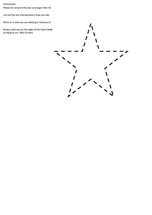 CutOut Star Template For 'Wall Of Stars' printable pdf download