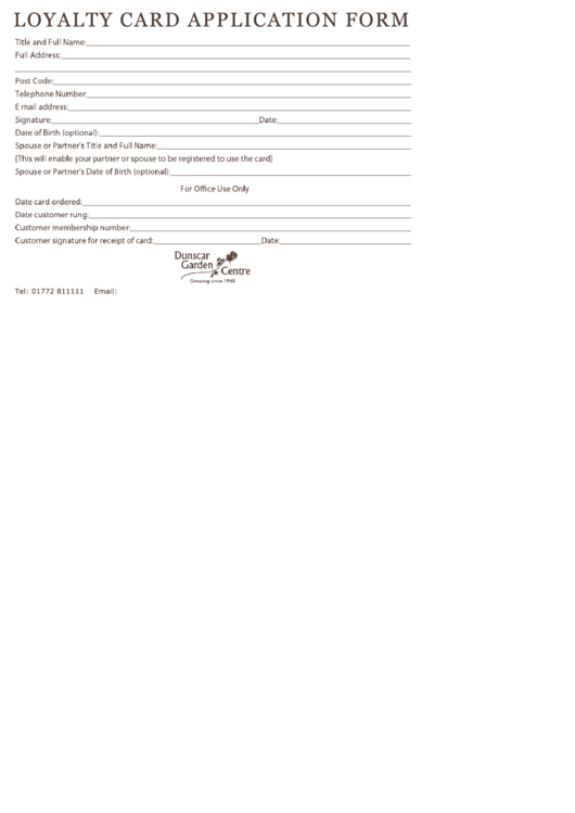 Top Loyalty Card Application Form Templates free to download in PDF format