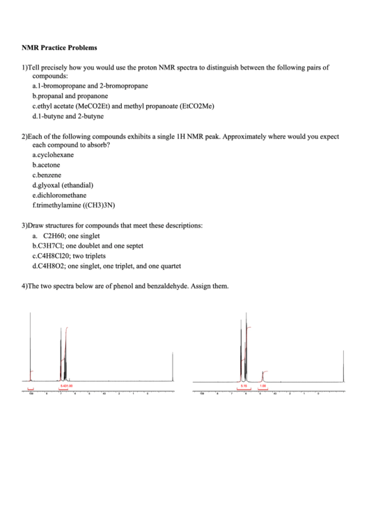 Nmr Worksheet With Answers Worksheet List