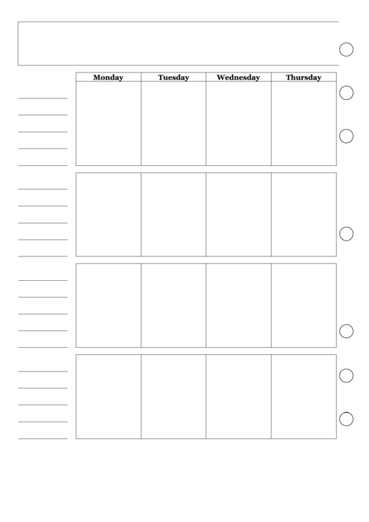 Blank Two Page Monthly Planner printable pdf download