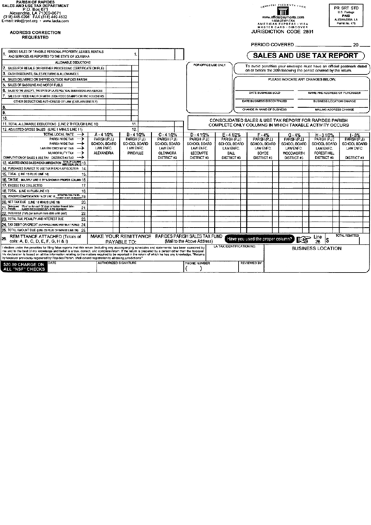 Sales And Use Tax Report City Of Parish Of Rapides printable pdf download
