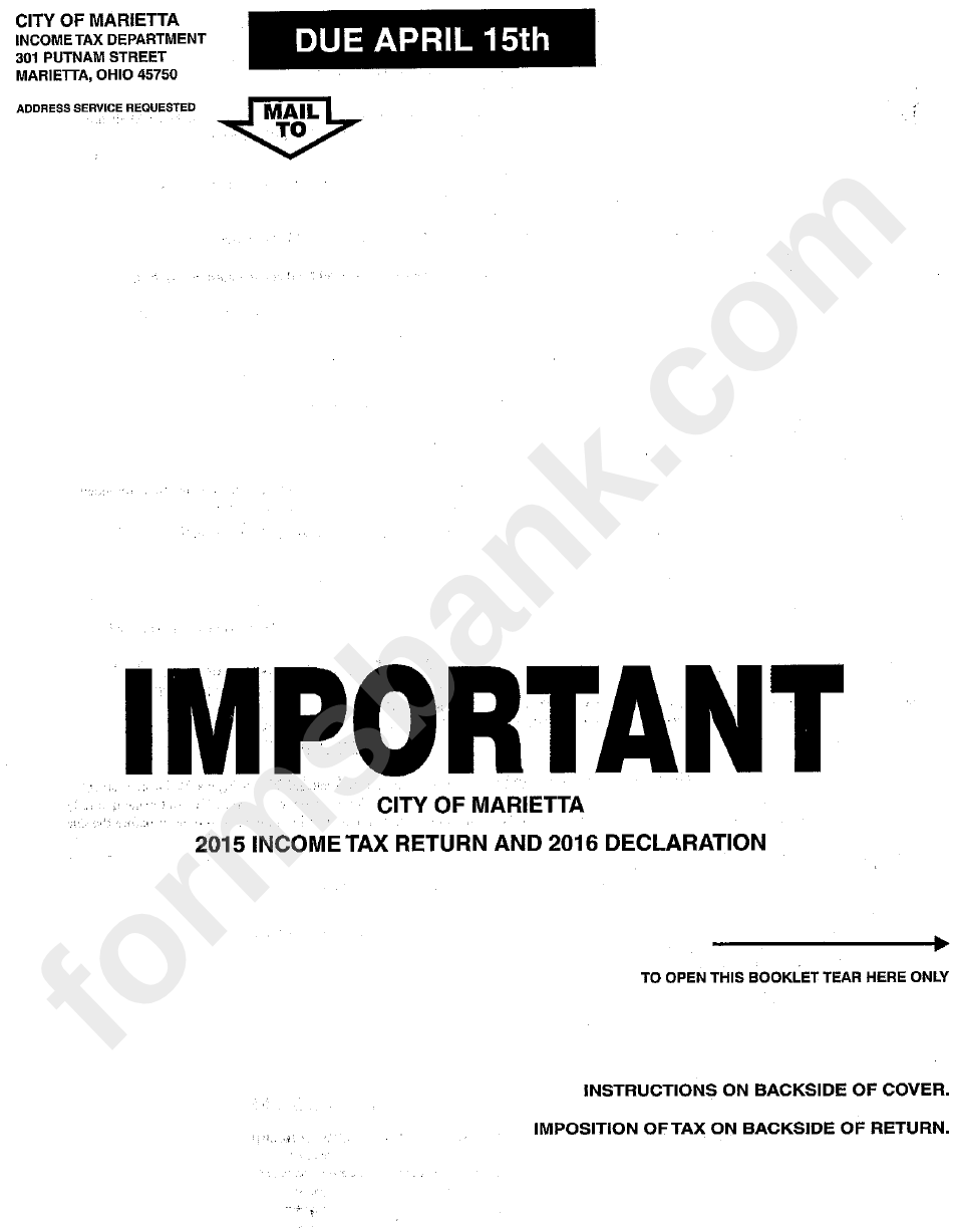 Tax Return City Of Marietta 2015 printable pdf download