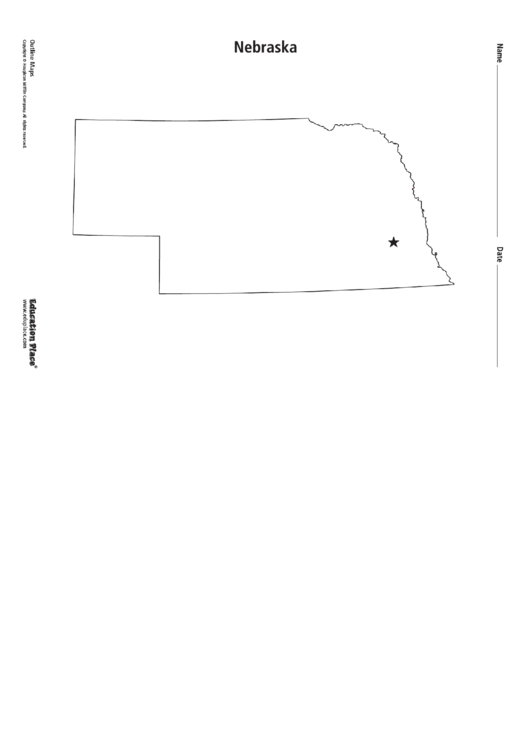Nebraska Map Template printable pdf download