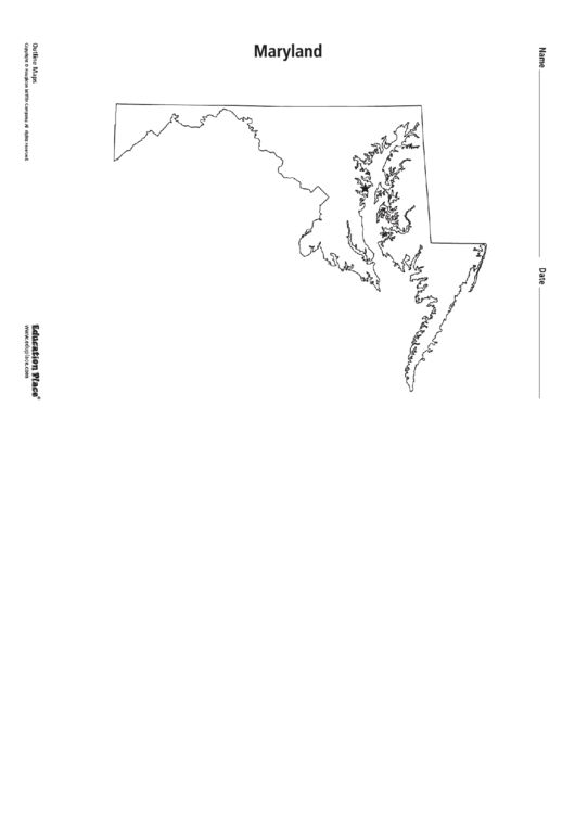Maryland Map Template printable pdf download